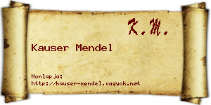 Kauser Mendel névjegykártya